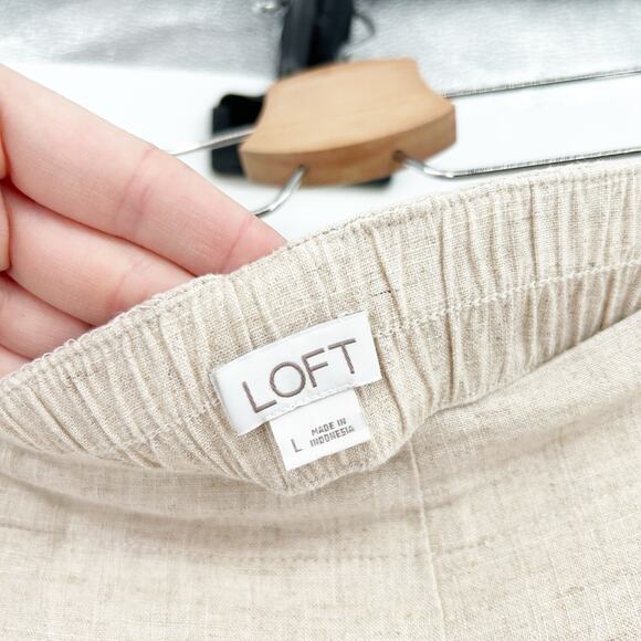 Ann Taylor Loft Womens Bundle Lot (2) Linen Blend Summer Beach Lounge Shorts L - Picture 9 of 11